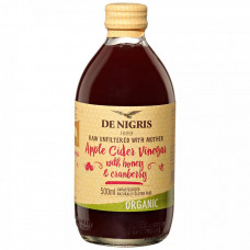 Уксус De Nigris Organic яблочный с медом и клюквой нефильтрованный 500 мл Уксус De Nigris Organic яблочный с медом и клюквой нефильтрованный 500 мл