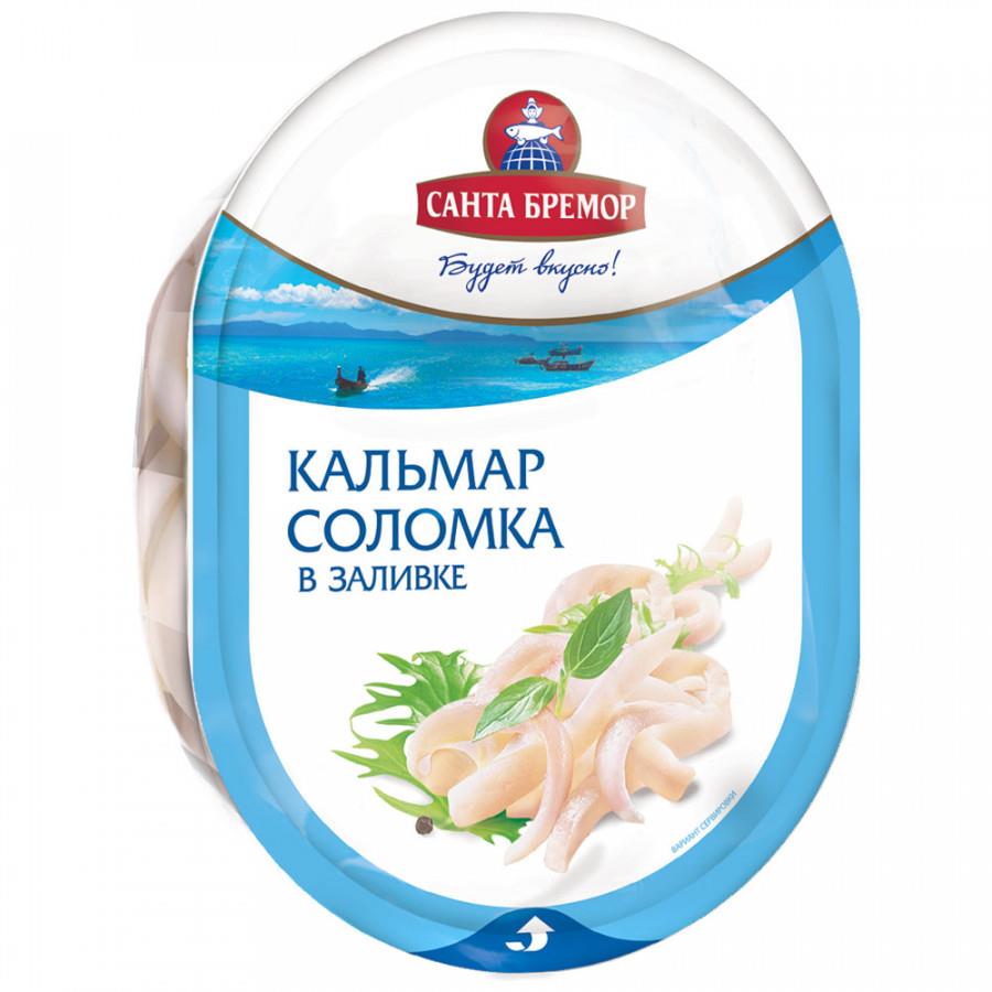 Мясо кальмара командорского Санта Бремор в заливке соломка 180 г