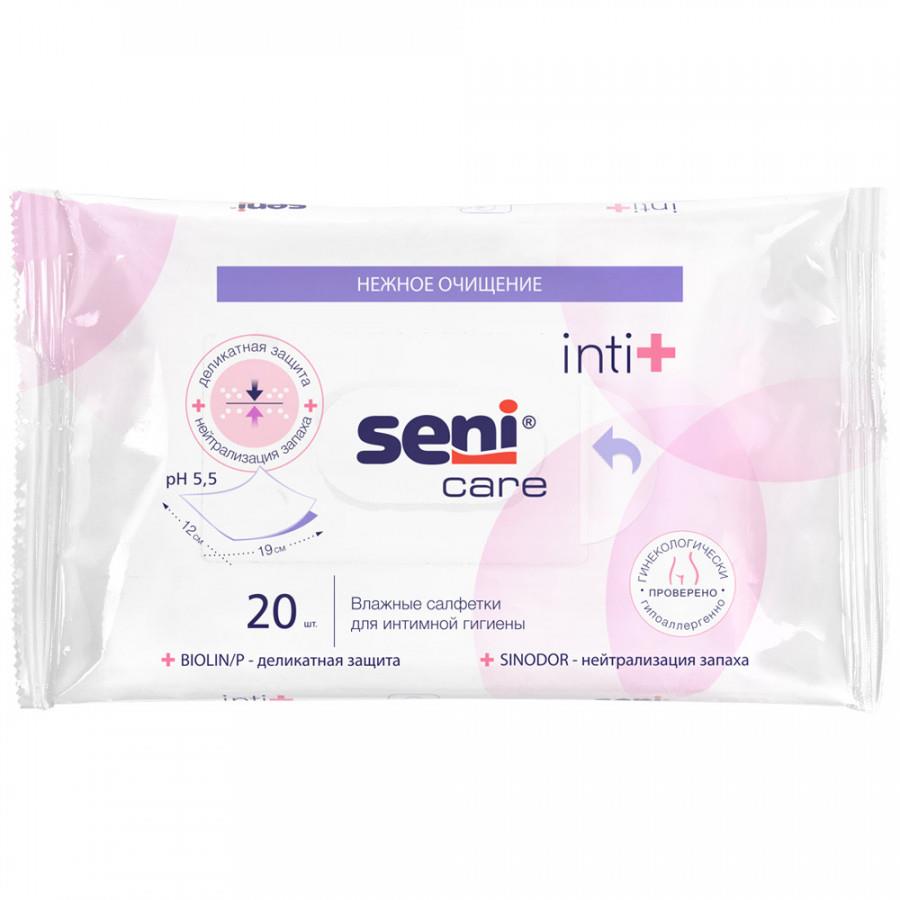 Влажные салфетки Seni Care Inti для интимной гигиены 20 штук