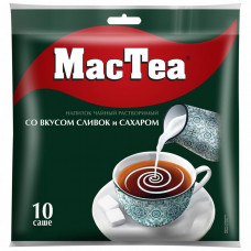 Напиток чайный растворимый MacTea со вкусом сливок и сахаром 10 штук 16 г