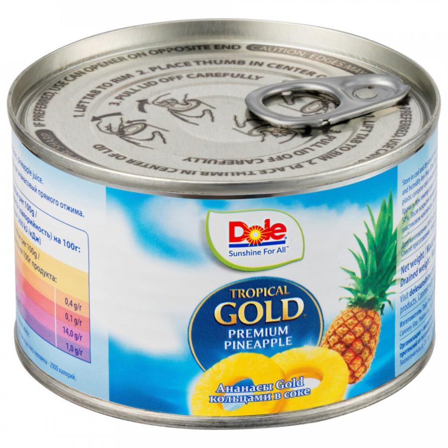 Ананасы Dole Gold кольца в соке 227 г