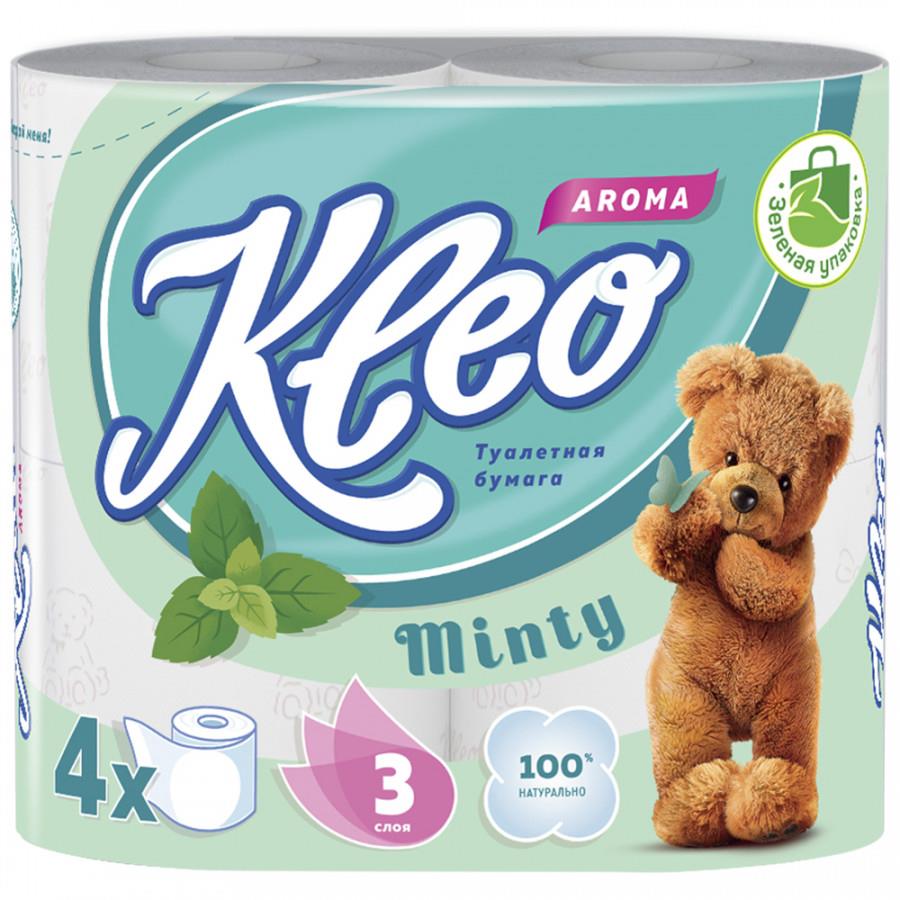 Туалетная бумага Kleo Мята 3-слойная 4 рулона