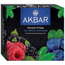 Чай Akbar черный Лесные ягоды 100 пакетиков по 1.5 г