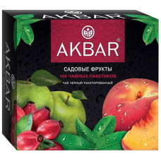 Чай Akbar черный Садовые фрукты 100 пакетиков по 1.5 г