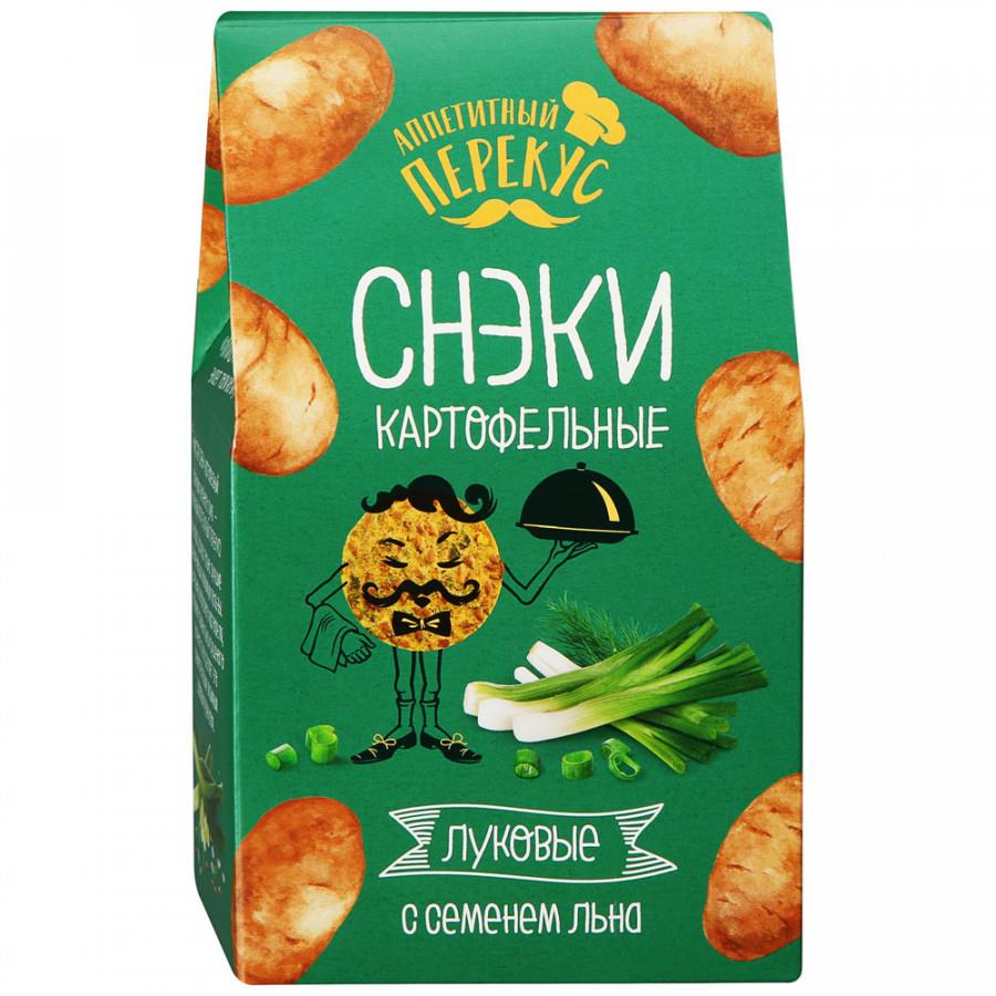 Снэки Аппетитный перекус картофельные с семенем льна Зеленый лук 100 г