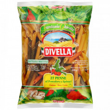 Макаронные изделия Divella Penne Ziti Пенне Зити перья с томатом и шпинатом 500 г