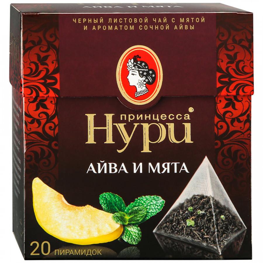 Чай Принцесса Нури Айва и Мята черный 20 пакетиков по 1.8 г