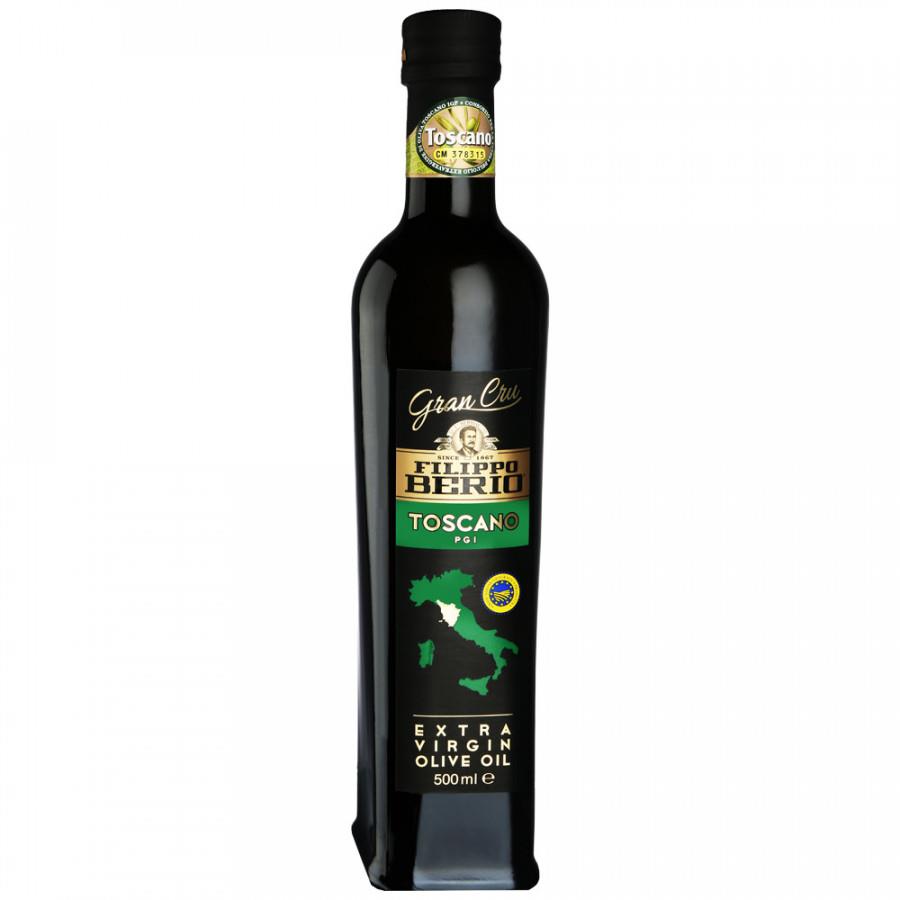 Масло Filippo Berio оливковое нерафинированное Extra virgin GRAN CRU TOSCANO стеклянная бутылка 0.5 л
