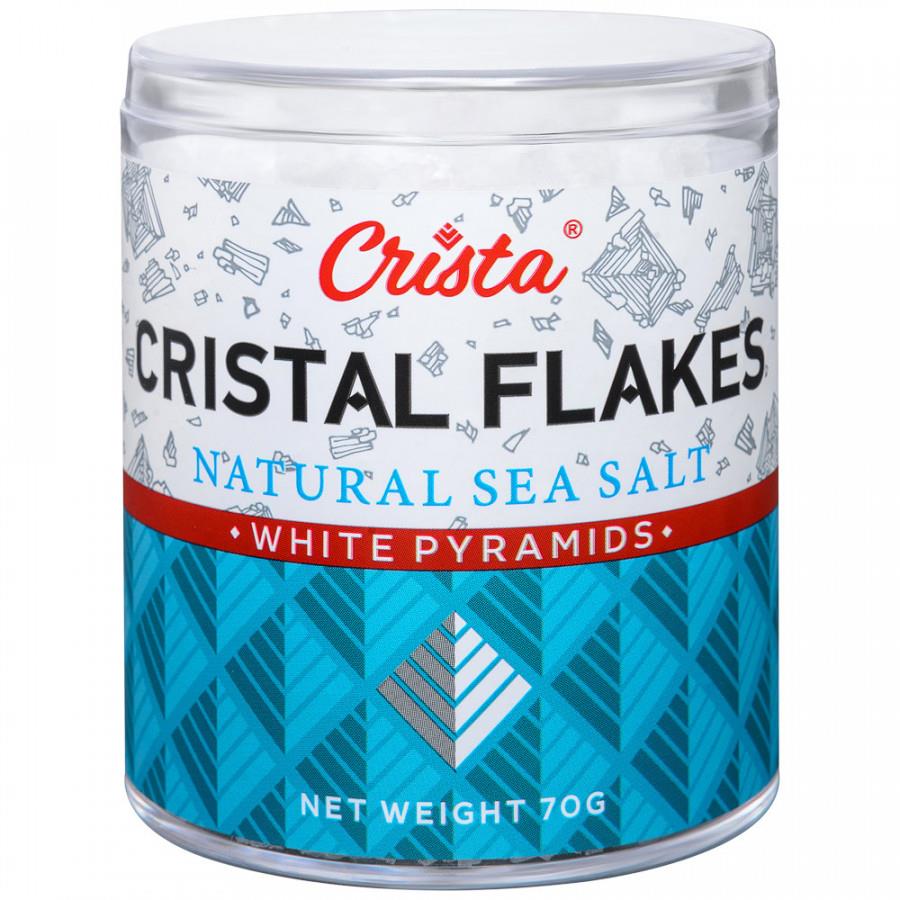 Соль Crista Cristal Flakes морская пищевая натуральная в форме пирамидок 70 г