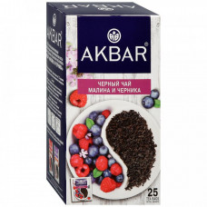 Чай Akbar черный Малина и черника 25 пакетиков по 1.5 г