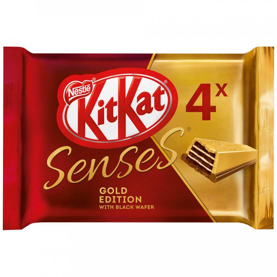 Шоколад KitKat Senses Gold Edition Deluxe Caramel Карамельный белый и молочный шоколад с хрустящей вафлей 116 г