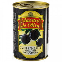 Маслины Maestro de Oliva Супергигант без косточки 410 г