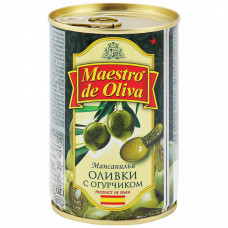 Оливки Maestro de Oliva на огурчике в оливковом масле 300 г