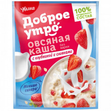 Каша овсяная Увелка быстрого приготовления с клубникой и сливками 40 г