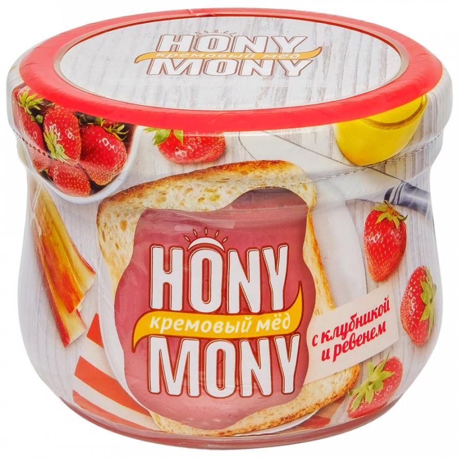 Мёд Hony Mony Кремовый с клубникой и ревенем 250 г