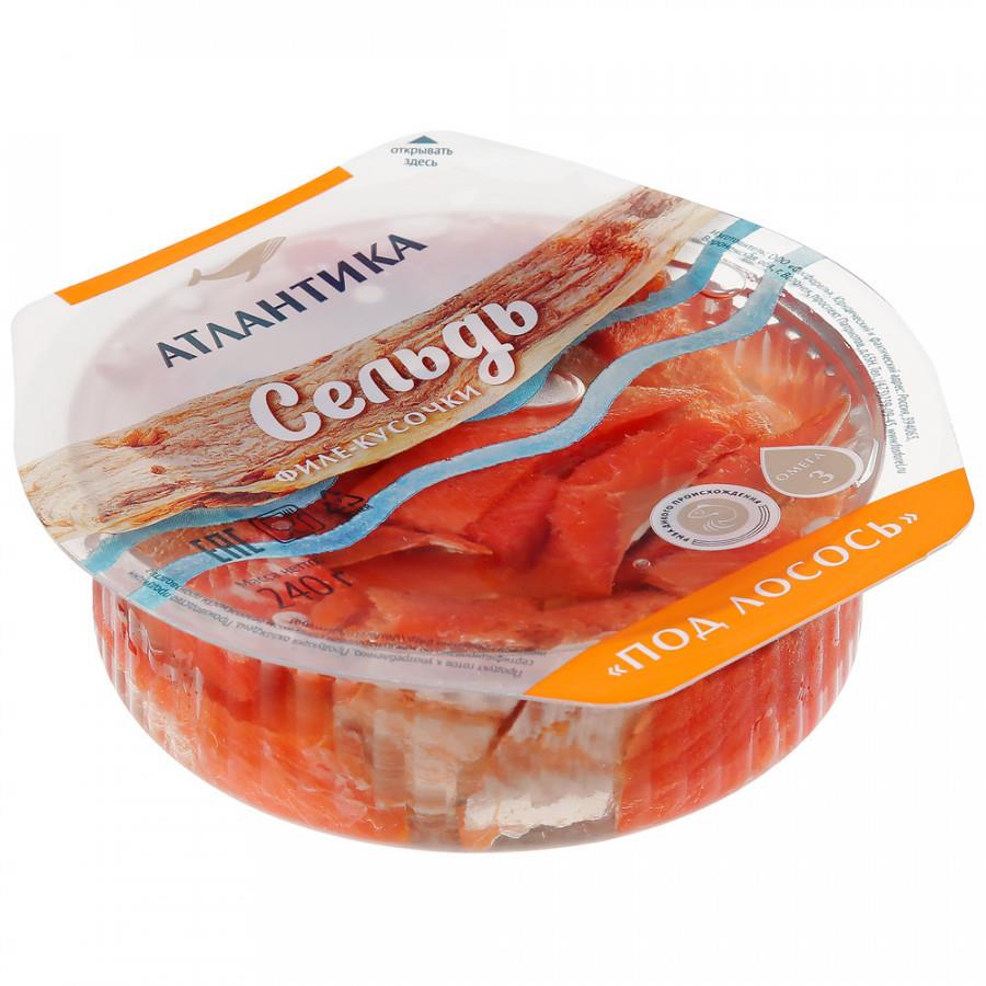Сельдь филе-кусочки Атлантика в масле Под лосось 240 г