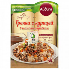 Приправа Айдиго Гречка с курицей в томатно-грибном соусе двойной пакет 36 г
