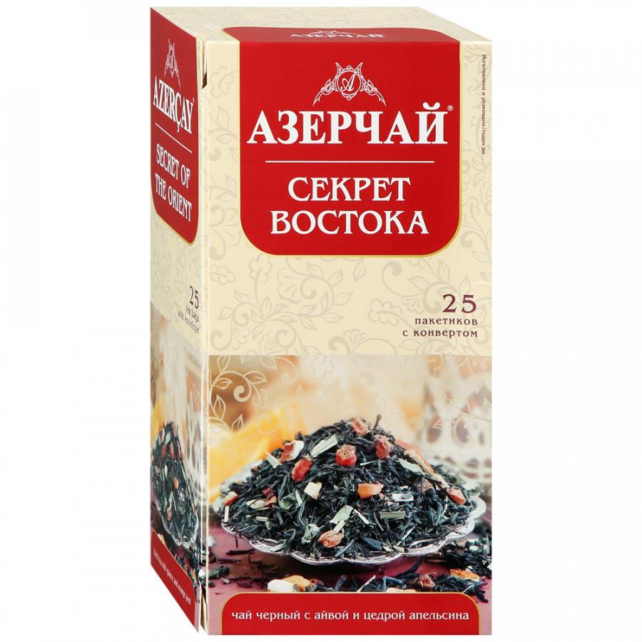 Чай Азерчай черный байховый с айвой и цедрой апельсина Секрет востока 25 пакетиков по 1.8 г