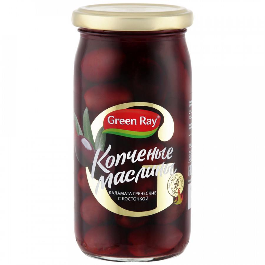 Маслины Green Ray каламата копченые с косточкой 370 г