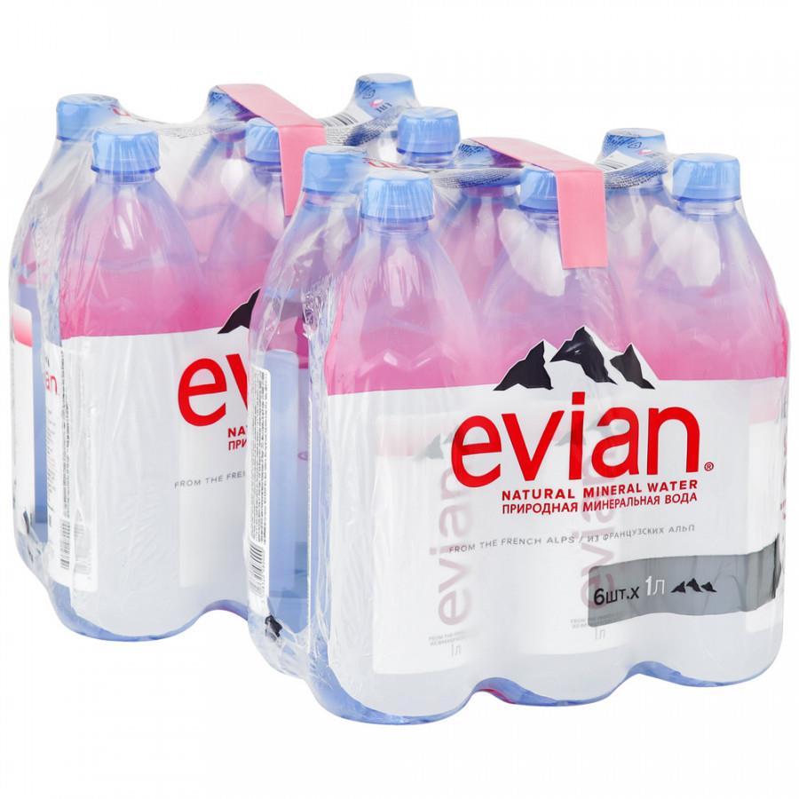 Вода минеральная природная столовая Evian 12 штук по 1 л
