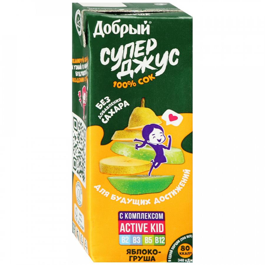 Сок Добрый из яблок и груш Active kid обогащенный витаминным комплексом 0.2 л