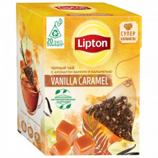 Чай Lipton Vanilla Caramel черный с ароматом ванили и карамелью 20 пирамидок по 1.7 г Чай Lipton Vanilla Caramel черный с ароматом ванили и карамелью 20 пирамидок по 1.7 г