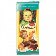 Шоколад Аленка с карамельной и молочной начинками и печеньем 87 г