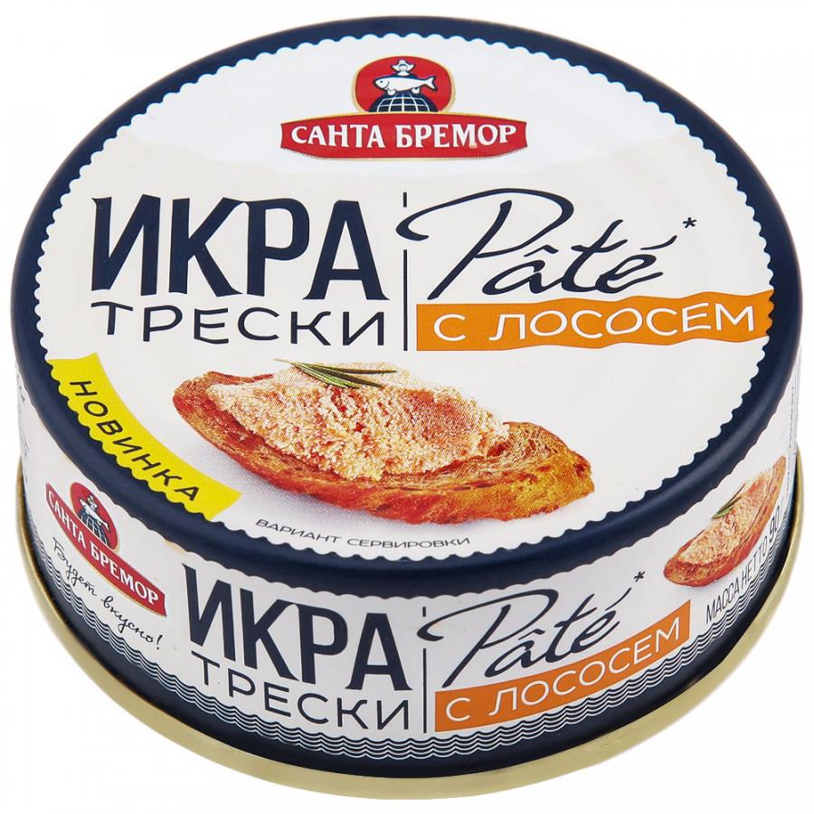 Икра трески Санта Бремор с лососем деликатесная Пате 90 г