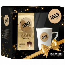 Набор кофе молотый для турки Lebo Gold 2 штуки по 200 г с кружкой 330 мл